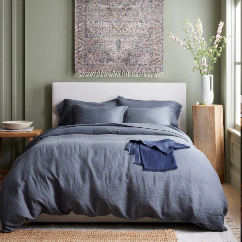 Quince King European Linen Duvet Cover - Nightfall